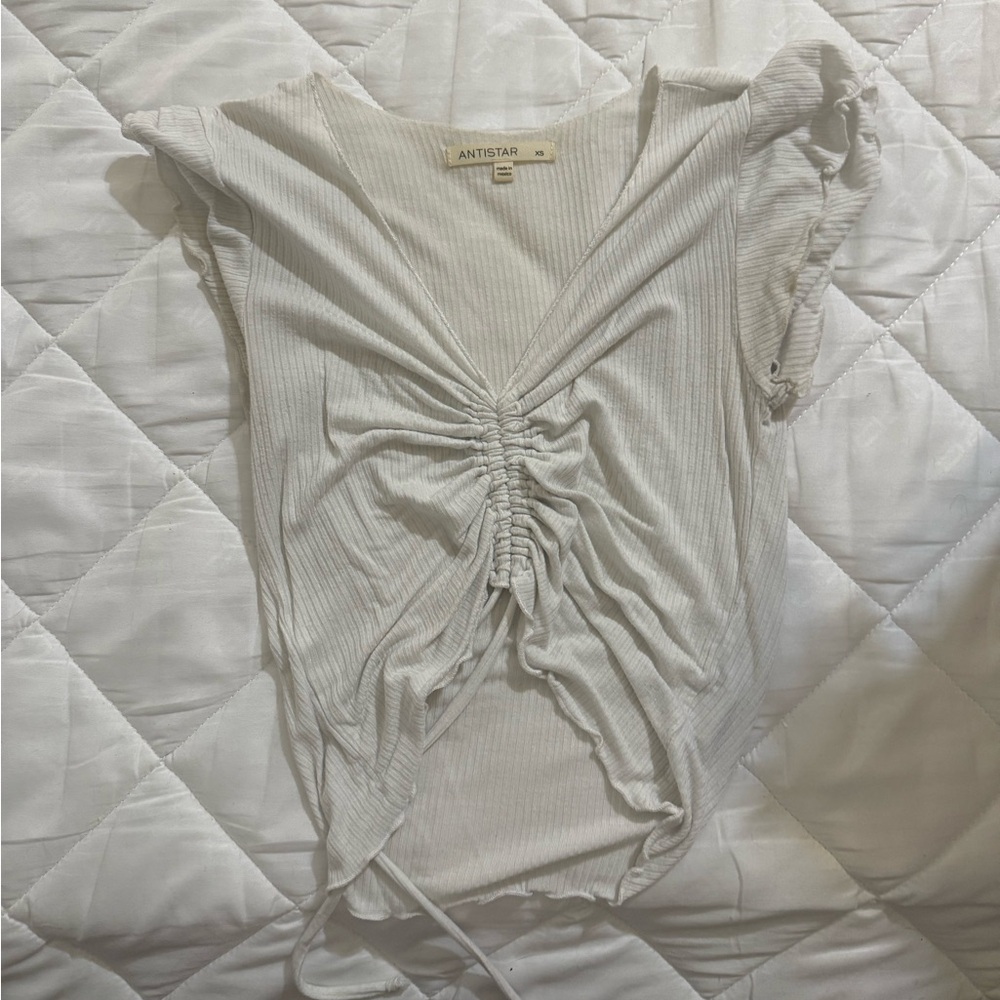 Women's Light Gray Ruched Blouse